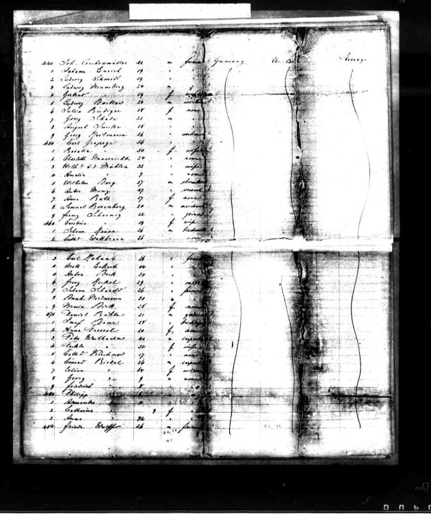 Auswanderung Ehefrau Anna Catharina Wallbraun aus Effelder (mit Schwager Johannes?)